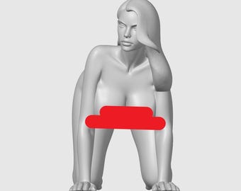 Nude Female Figure Study| Poise Series 5 I Female Crawling Pose2 | High Detail STL