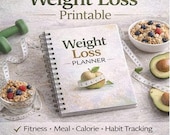 Weight Loss Planner Printable | Calorie, Meal & Habit Tracker (Digital Download)