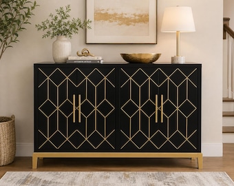 Sideboard-Schrank, Buffet-Schrank aus Holz, Möbel im Mid-Century-Stil, Küchenorganizer, Aufbewahrungsmöbel