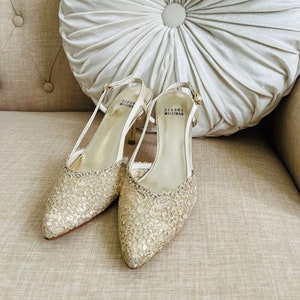 Stuart Weitzman Slingback Heel Vintage Stuart Weitzman Swiss Lace Heel Bridal Heels Wedding Heels Size 7 image 1