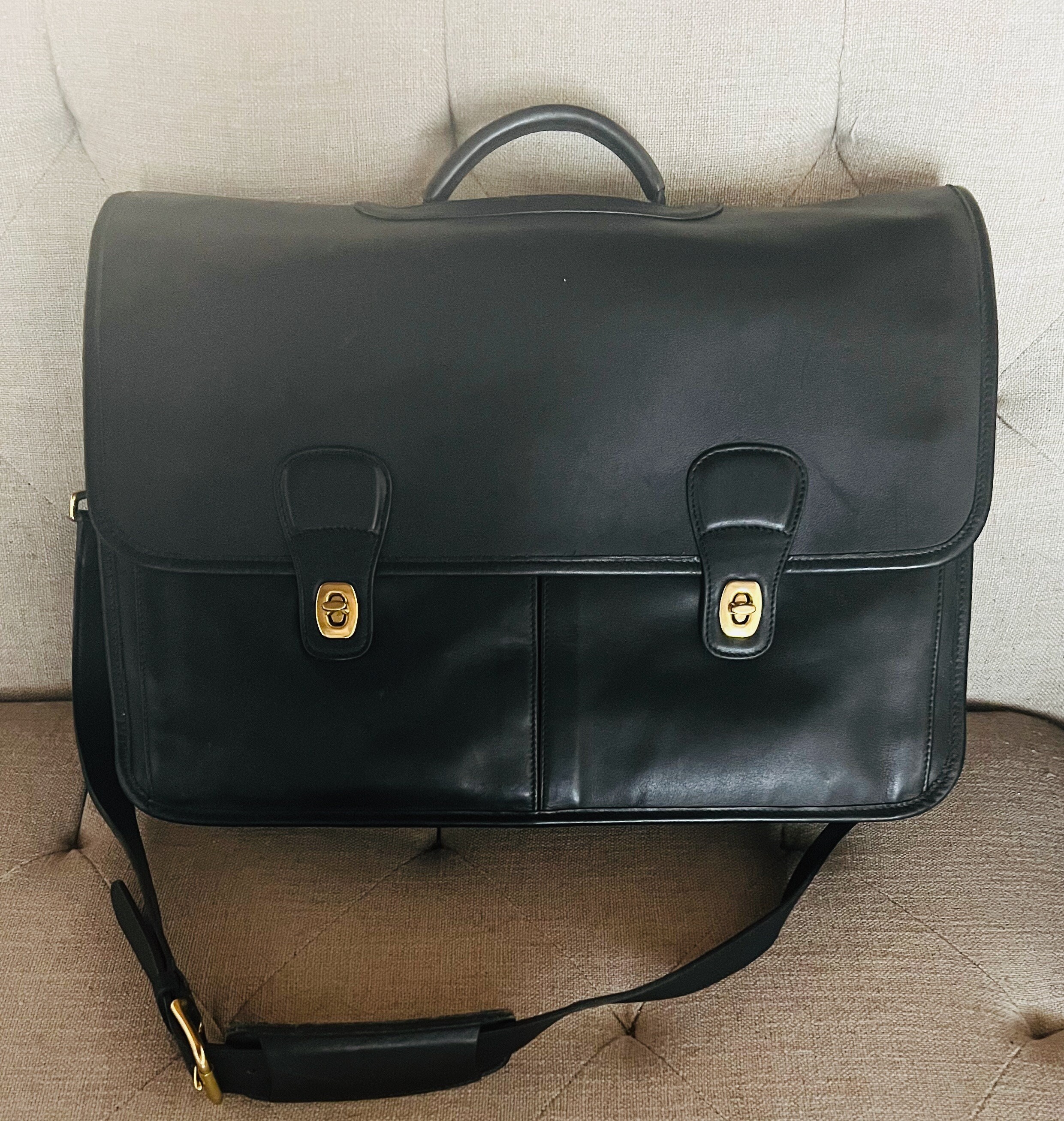 Vintage 2000s Coach Monogram Canvas Shoulder Bag - Black – Mint Market