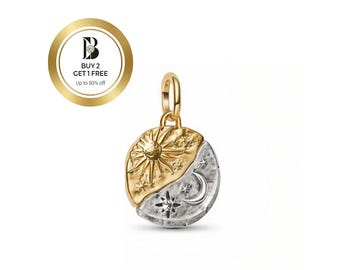 Sun and Moon Medallion Charm,Suitable for all kinds of European style bracelets, good gifts