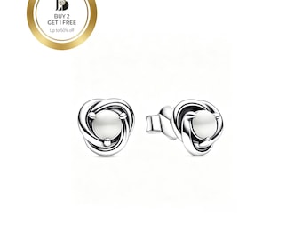 June Birthstone Eternity Circle Stud Earrings