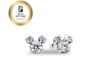 Pendientes de botón de Mickey Mouse, el mejor regalo, estilo Pandora.