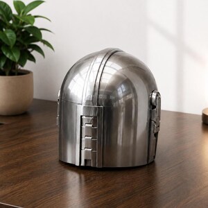 Handmade Steel Mandalorian Helmet | Medieval Star Wars Cosplay Armor | Halloween Poison | Collector Display Piece image 5