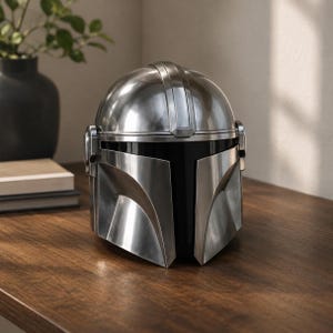 Handmade Steel Mandalorian Helmet | Medieval Star Wars Cosplay Armor | Halloween Poison | Collector Display Piece image 2