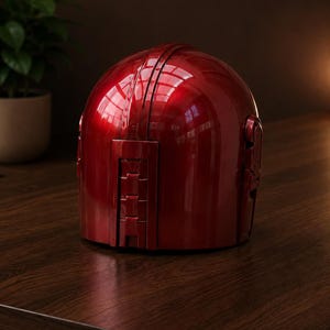 Red Mandalorian Helmet | Sci-Fi Cosplay Helmet | Medieval Star Wars Cosplay Armor| Custom Display | Decor & Gift image 4