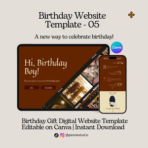 Maroon Birthday Website Template For Boyfriend / Girlfriend Customizable Digital Gift