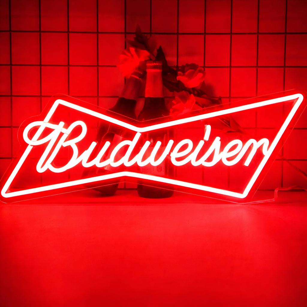 Budweiser LED壁掛けサイン Budweiser Neon Sign, LED Sign, Wall Decor, Home Decor, Gift, Neon