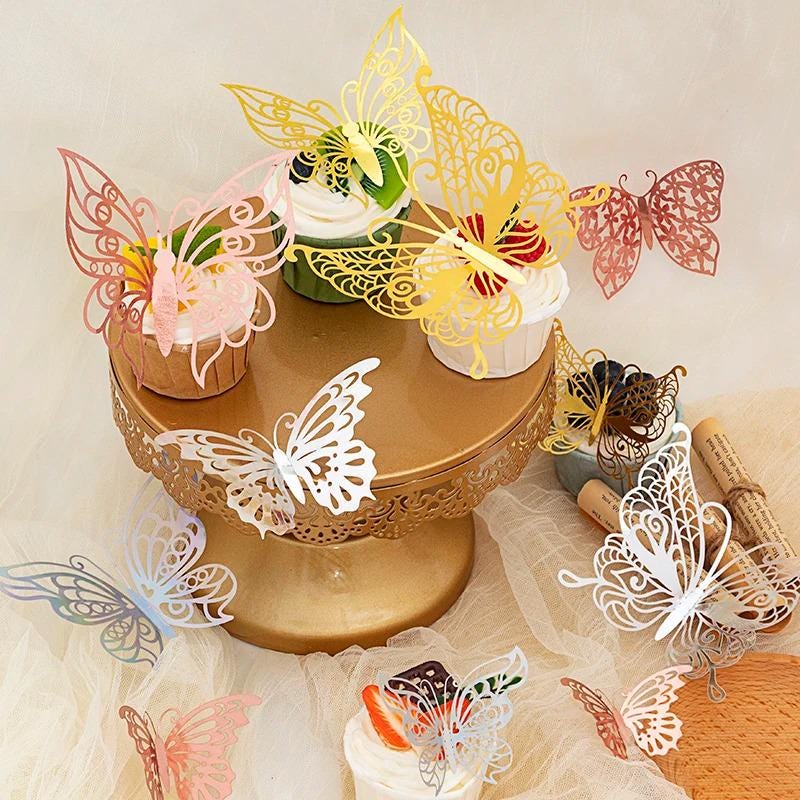 12pcs 3D Hollow Butterfly Wall Stickers, DIY Removable Decor for ...