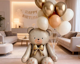 Ensemble de ballons ours blanc mat - Ballons en latex pour décorations d'anniversaire, de baby shower, de fiançailles et de fête de mariage