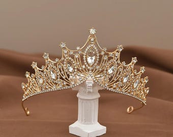 Kristall Prinzessin Krone Stirnband für Kinder, Barock-Stil Leistung Tiara, Geburtstag Kleid Haar Accessoire Geschenk, Geburtstagsgeschenk, Hochzeit Tiara