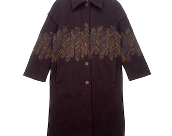 Abrigo pesado de lana vintage Missoni hecho en Italia