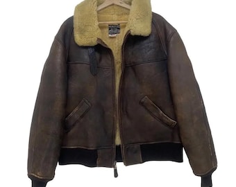 Vintage Avirex Army US Air ForceType B-6 Sherling Sheepskin Military Coat