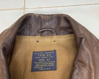 Vintage Type A-2 San Francisco Aviation Made in USA Sun Faded