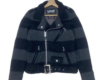 Giacca da motociclista Schott Double Collar in pura lana merino