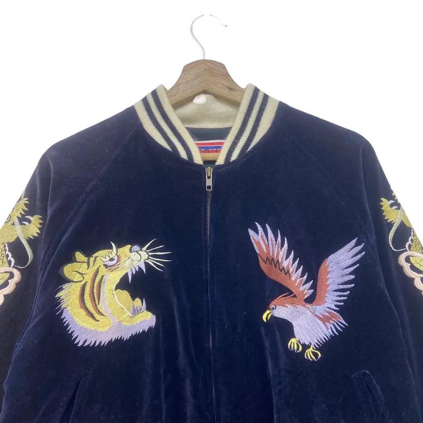Vintage Houston Navy Velvet Sukajan Souvenir Jacket - Etsy