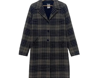 Cappotto lungo in lana scozzese e tartan di Agnes B.