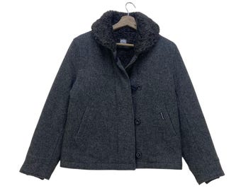 Blue Blue Japan H.R. Market Wool Acrylic Faux Fur Jacket