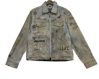 Japanese Street Fashion In The Attic Prisoners Punk Skull Madness Distressed Denim Trucker Jacket