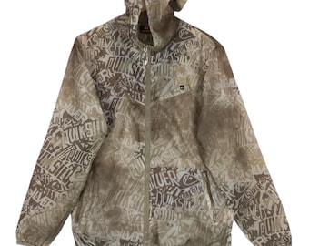 Y2K Quiksilver lichte sweater met abstracte grafische print en volledige print