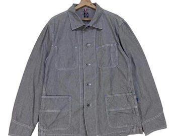 Vintage Pearly Gates Hickory Stripe Chore Worker Jacket