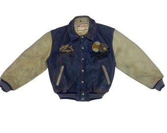 Vintage Avirex Midnight Sun League Avirex Varsity Leather Jacket