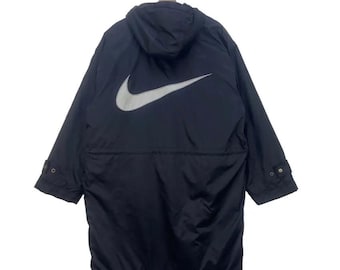 Vintage Nike jack met swoosh-borduurwerk sherpavoering en groot logo