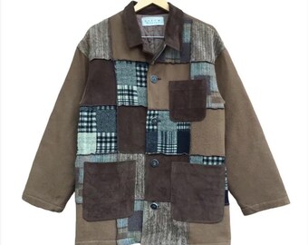 Vintage Japanese Street Fashion Forum Current Patchwork Wool Coat
