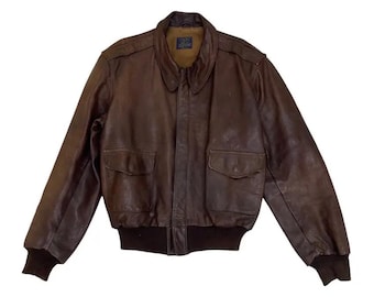 【90s vintage】A-2 leather flight jkt 短丈　M Original Rare Vintage 90s Victory Leather A-2 Type Indiana Jones