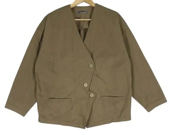 Vintage jaren 80 Issey Miyake oversized jack met gesp aan de achterkant