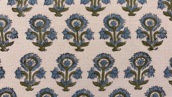 Artisan Block Print Cotton Fabric | High Quality Handmade Floral Material | Boho Sewing, Quilting & Home Decor Fabric, Upholstery