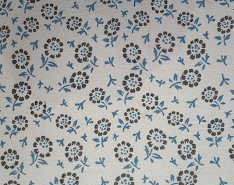 Handmade Block Printed Cotton Fabric | Floral Fabric for Dresses, Curtains, Tablecloths | Indian Fabric Yardage | Fabric by the Yard