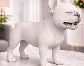 Modelo STL de Bulldog Francés / Modelo de Perro Bulldog Francés Imprimible en 3D / Diseño de Figura de Bulldog