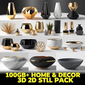 100GB+ Home and Decor STL Pack | Printable Art Figures & Interior 3D Model Bundle