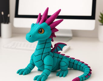 Articulated Fantasy Dragon Toy STL | Flexi Dragon Model | Printable Poseable Creature