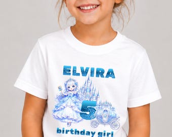 Custom Kawaii  Personalized Anime Girls Gift  Any Name Age Fairytale Castle Party Tee