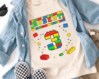 Inspired Building Blocks Birthday Shirt: Family Matching, Kids Lego Shirt, Legoland Birthday Shirt, Lego 5th Birthday Shirts, Lego Party