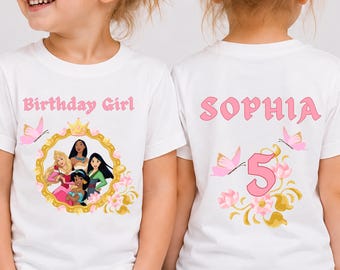 Personalized Princess Birthday Shirt for Girls, Custom Name Outfit Gift Under 20 Dollars for Girl