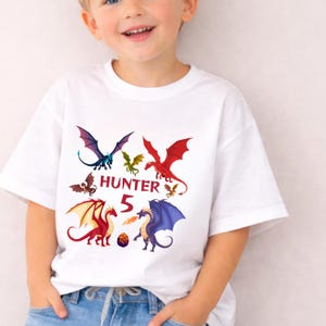 Personalized Dragon Birthday Shirt, Custom Name Age Outfit, Dragon Theme Party, Dragon Age Shirts