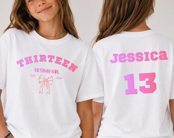 Custom 13th Birthday Girl T-Shirt: Chapter 13 Tee, Est 2013, Daughter Gift Personalized Teen Tee