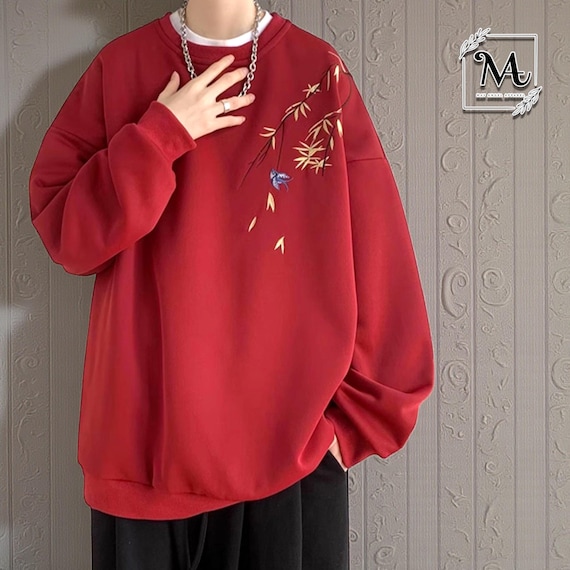 Oversized Embroidered Pullover | Casual Loose Sweatshirt Top | Daily Wear | Minimal Streetwear Style