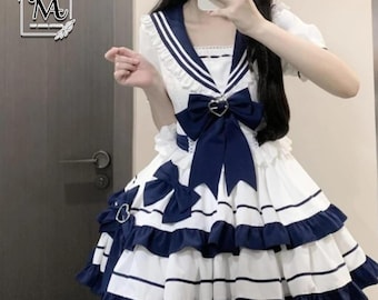 Mini Lolita Dress | Bow Collar Sleeve Design | Party Wear | Preppy Style Outfit