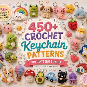 450+ Virkmönster för Amigurumi-nyckelringar | Minidjur i PDF-format
