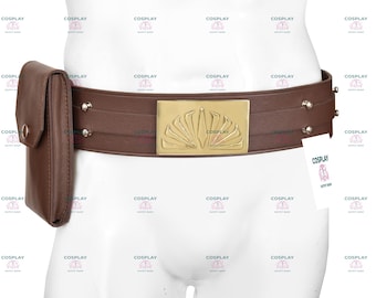 High Republic Jedi Leather Belt: Star Wars Cosplay Outfit Pouch with Metal Buckle
