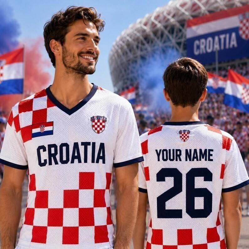 Croatia Soccer Crop Top Jersey Custom Name Number Football Shirt Croat Pride Game Day Outfit Women Festival Clothing Blokette Aesthetic image 2