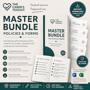 Self employed Carer Master Bundle | Editable Policies, Forms, and Contract Templates (Digital Download)
