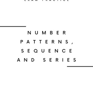 May include: A white background with black text. The text reads: A+ MATHEMATICS EXAM PRACTICE. Below, the text reads: NUMBER PATTERNS, SEQUENCE AND SERIES. At the bottom, the text reads: DBE NSC EXAMINATIONS.