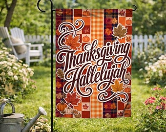 Hello Fall Autumn Garden Flag, Autumn Farmhouse Yard Decor, Cute Pumpkin Porch Flag, Rustic Outdoor Fall Flag C2HO16-GF-2