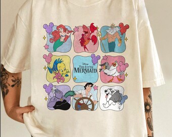 Retro Disney The Little Mermaid Movie Shirt, Ariel Princess Flounder Tee, Ursula Villains Shirt, Mickey Balloon, WDW Trip NHSW06